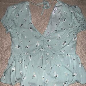 Hollister light green blouse